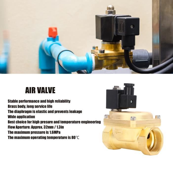 EBTOOLS Vanne à eau CC 3/4 'CC 24V Électrovanne Magnétique en Laiton