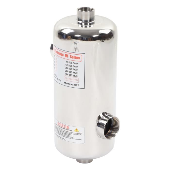 Échangeur De Chaleur Pour Piscine 60 KW En Acier Inox 304 - Débit Piscine 250 L/min, Eau Chaude 30 L/min | Chauffage Via Chaudière Ou Solaire