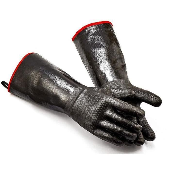Weber Gants de Barbecue Premium - Taille L/XL, 1 Paire, en Tissu Kevlar, Noir avec Picots en Silicone, Protection Contre des températures très élevées - Noir (6670