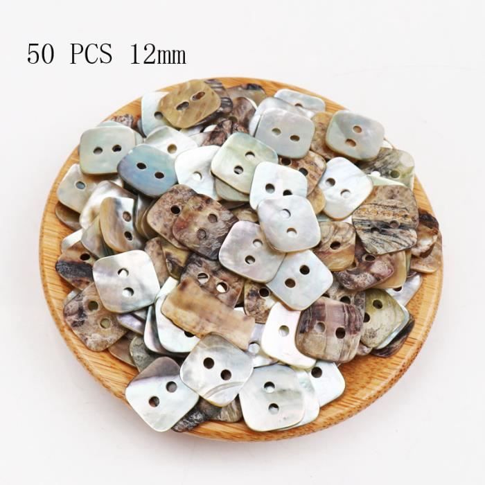 25 Boutons En Coquille Naturelle (nacre) - Diamètre 10mm, 4 Trous - Pour Couture, DIY, Décoration Vêtements Et Accessoires