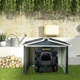Outsunny Abri de jardin pour tondeuse à gazon robot-tondeuse - garage tondeuse robot - tôle acier gris-1