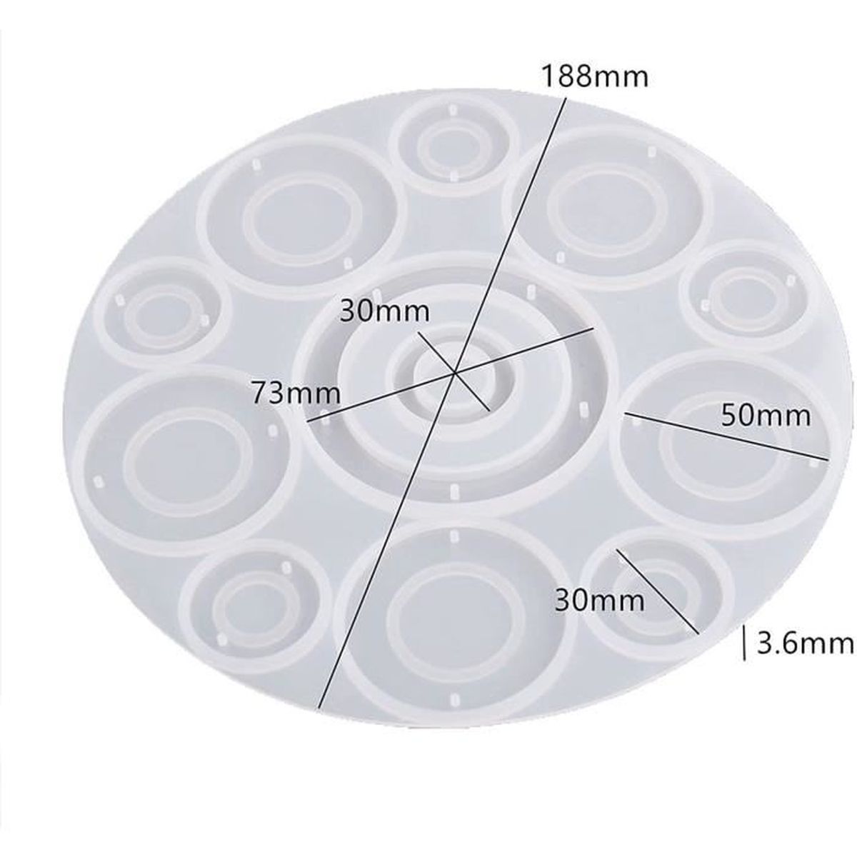 Moule silicone pour résine - Intercalaires et pendentifs 144x99x4 mm x1 -  Perles & Co