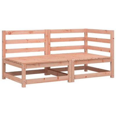 VidaXL 2 Canapés Centraux De Jardin En Bois De Pin Massif Gris - Sièges Extérieurs Avec Dossier Pour Terrasse Et Patio