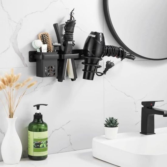 Support Seche Cheveux Mural, Porte Sèche Cheveux Forme Spirale, Avec