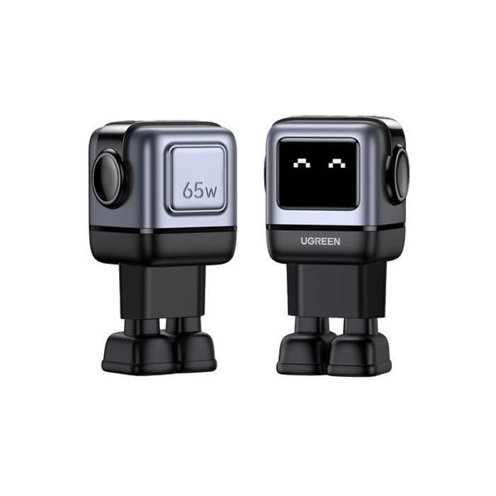 Chargeur Ugreen Nexode 65W 3 Ports (USB-C) Avec Câble Rétractable – Pour Ordi, Téléphone
