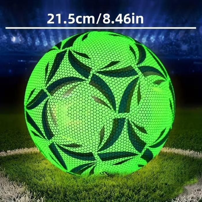 Ballon De Foot Fluorescent Taille 5 – Brille Dans Le Noir, Avec Pompe, Pour Matchs De Nuit