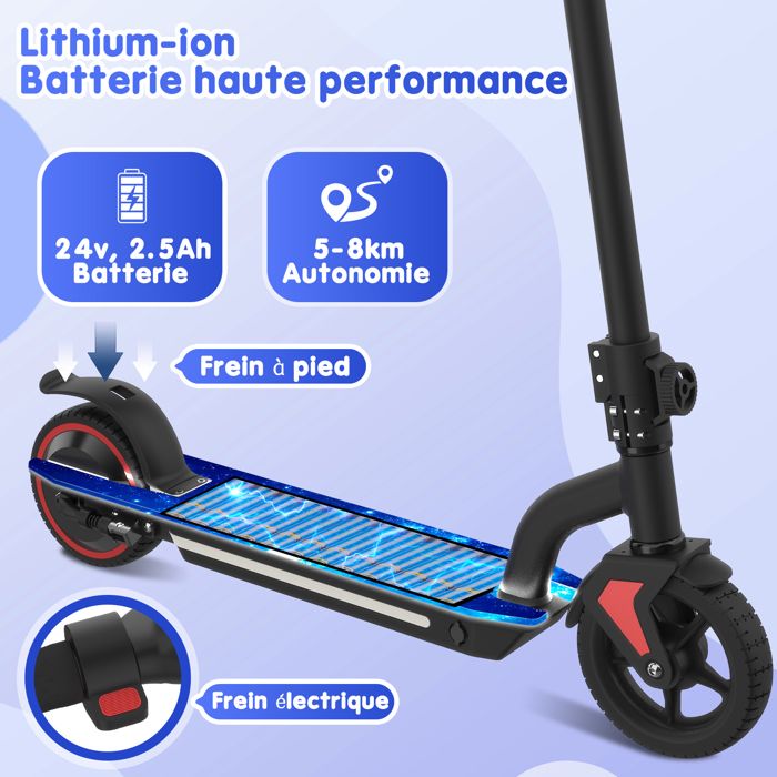 Trottinette Pliable BOPSTER Sport V2 – Enfant, Ado Et Petit Adulte, Roues 140 Mm ABEC-7, Guidon Réglable 3 Hauteurs, Frein Arrière