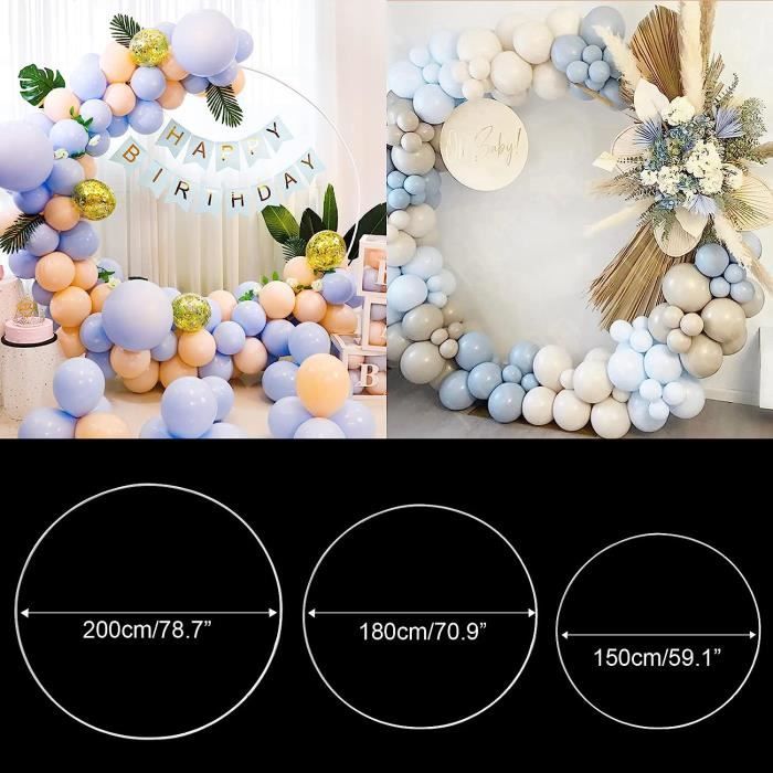 Kit d'arche de ballons ronds, kit de cadre de cercle de ballons, kit de  guirlande d'arche de ballons pour support de mariage, baptême, décoration