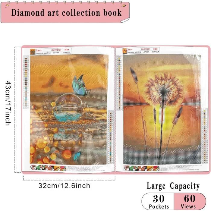 IGUGI Diamond Painting Album,A3 Diamond Painting Dossier,avec 30
