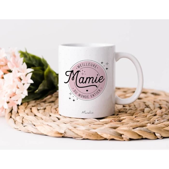 Mug Cadeau Mamie-Meilleure Mamie Du Monde Entier-Avec Boite Kraft-330 ...