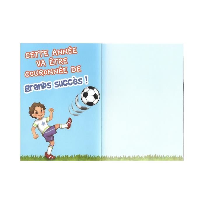 Carte De Voeux Enfant - Anniversaire - Age de 1 à 7 ans - Football