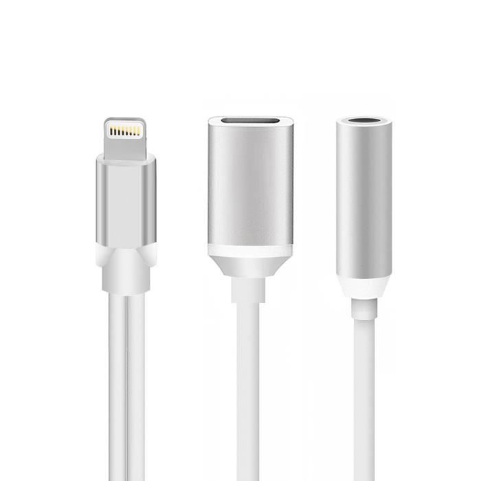 CABLING® Phone 7/iPhone 7 Plus Prise Jack 3,5 mm adaptateur audio  Convertisseur Apple Lightning vers connecteur câ… - Cdiscount Informatique