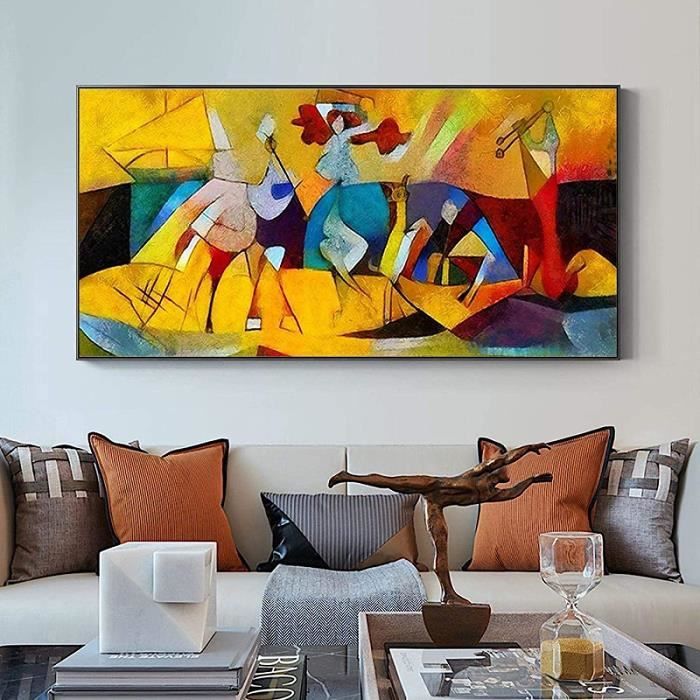 Moderne Abstrait Picasso CéLèBre Peinture Affiches Et Toile Tableau Peinture  Murale Art pour Salon Decoration 50x100cm sans Cadre - Cdiscount Maison