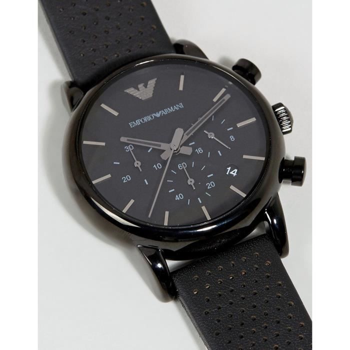 Emporio Armani AR1737 Montre Noir SZU8G Achat vente montre Homme Adulte Noir Cuir Cdiscount