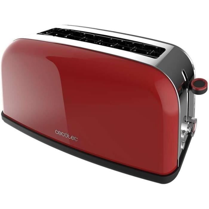 Grille-Pain Vertical Toastin' Time 850 Rouge - TRAHOO - Capacité 2