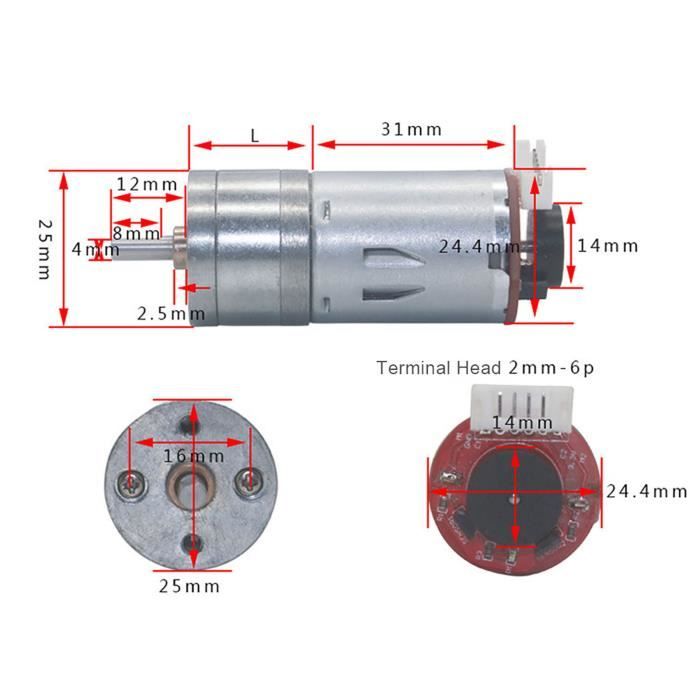 EJ.life Moteur à engrenages 12V 150RPM pour serrure électronique de voiture intelligente