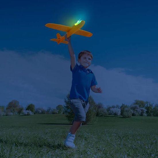Lot De 2 Avions En Mousse Avec Lanceur Catapulte – Jouet Avion Planeur Enfant – Jeux Plein Air Extérieur Pour Garçons Et Filles – AGAKY