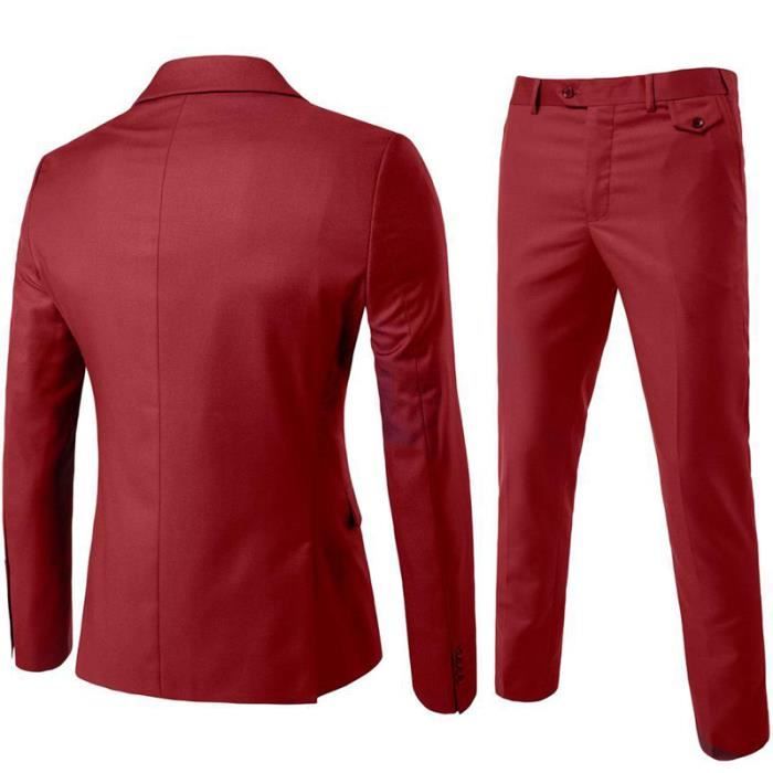 Costume 3 Pièces Homme Élégant Couleur Unie - Veste, Pantalon Et Gilet Boutonnage Simple Pour Mariages Et Événements