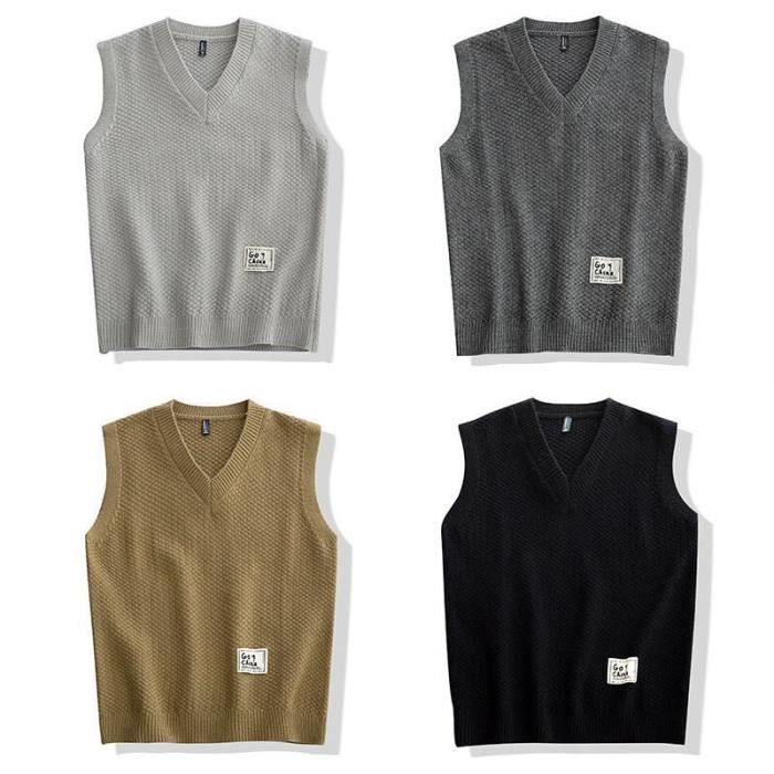 Gilet Homme Sans Manches En Laine Mélangée - Col Rond, Coupe Ajustée - Parfait Pour Automne Et Hiver Sous Un Manteau Ou Un Costume