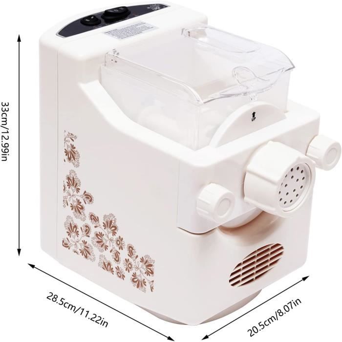 Machine à Pâtes Électrique Portable - 5 Disques Pour Nouilles, Spaghetti & Ramen Faits Maison (Blanc)