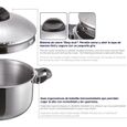 BERELA Pate Cook Casserole inox avec couvercle égouttoir et système de fermeturecasserole en aluminium 5 litrescasserole 24 c [185]-3