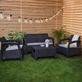 Gardenista Coussin de chaise de canapé de jardin extérieur, coussins de canapé résistants à l'eau pour meubles en rotin 4pk, Gris-3