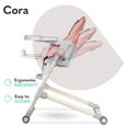 LIONELO Chaise haute bébé Cora réglable pliable - Rose-3