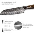 Couteau Stallion Couteau Damas Santoku en bois de fer 12,5 cm - Couteau en acier Damas avec manche en bois de fer dans une bo&ic246-3
