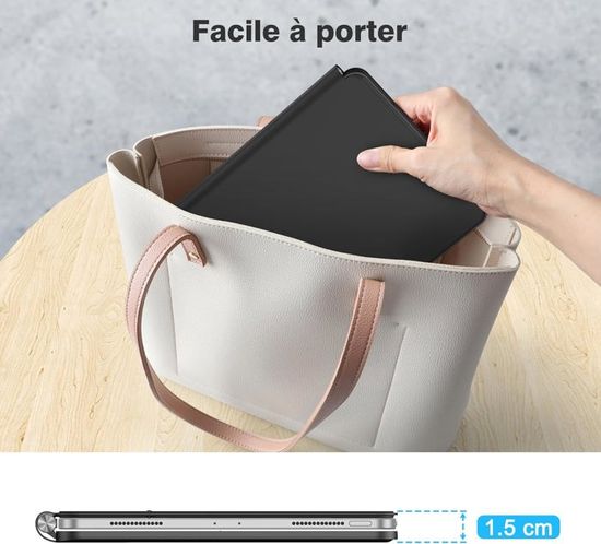 Clavier Magnétique AZERTY Pour IPad Air 11/Pro 11 | Rétroéclairage Blanc | Pavé Tactile | Bluetooth | Noir