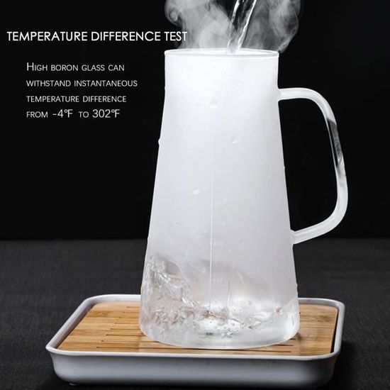 Carafe filtrante verre cafetière à infusion froide perles deau carafe eau théière en verre épaissi de grande capacité passoire en acier inoxydable 304 chaud et froid disponible 1200ml