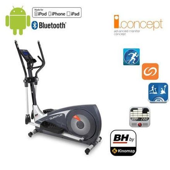 Vélo Elliptique BH Quantum II - roue d'inertie 20 kg - freins magnétique -  iconcept : Entrainez vous avec des apps motivantes - - Cdiscount Sport