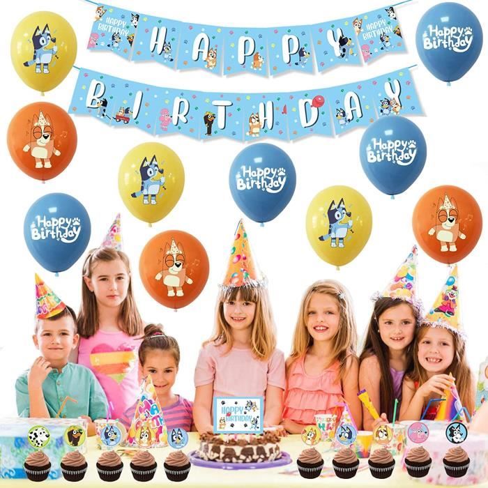 Smileh Décoration Anniversaire Bingo Bluey Ballons Bannière de Joyeux  Anniversaire Gâteau Toppers pour Enfants - Cdiscount Maison