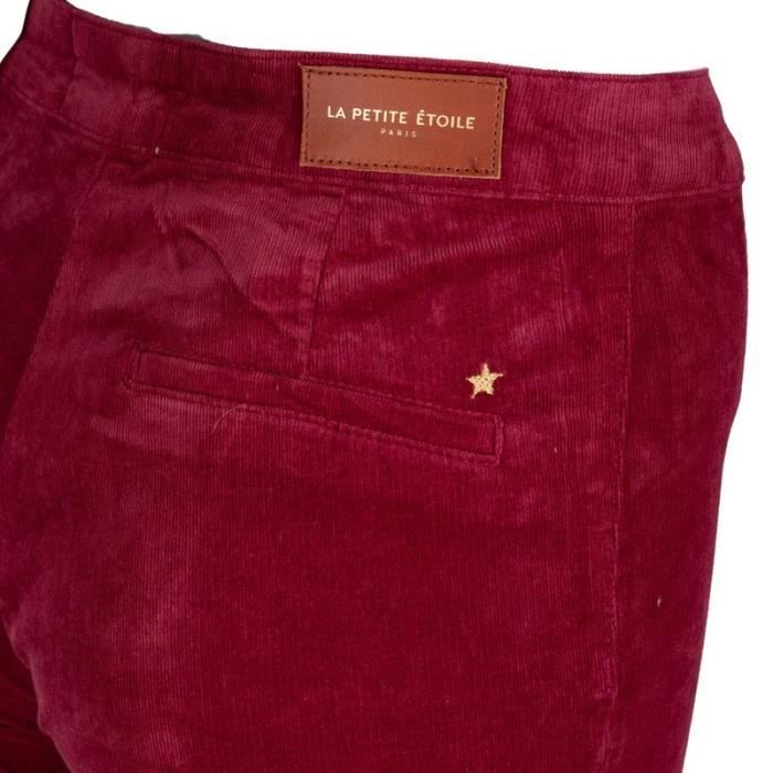 Pantalon velour cotele paula velours rose Femme LA PETITE ETOILE Bordeaux Cdiscount Pret a Porter