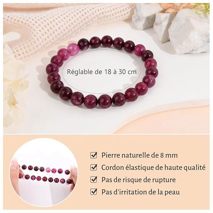 Idée Cadeau Noël Anniversaire Bracelet Pierres Naturelles Pour