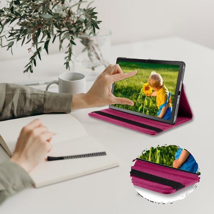 Lenovo Tab M10 Fhd Plus (2Ème Génération) Étui De Protection Rotatif À 360° En Cuir Pu Avec Lenovo Tab M10 Fhd Plus (2Ème Génération) Étui De Protection Rotatif À 360° En Cuir Pu Avec