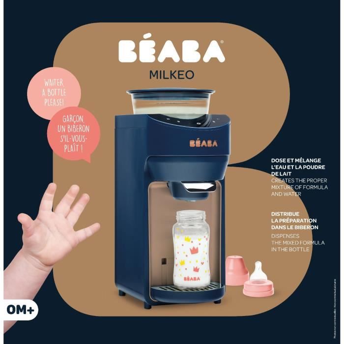 BEABA Milkeo - Préparateur de biberons automatique - Préparation rapide 20  secondes - Multiple choix de température - Bleu - Cdiscount Puériculture &  Eveil bébé