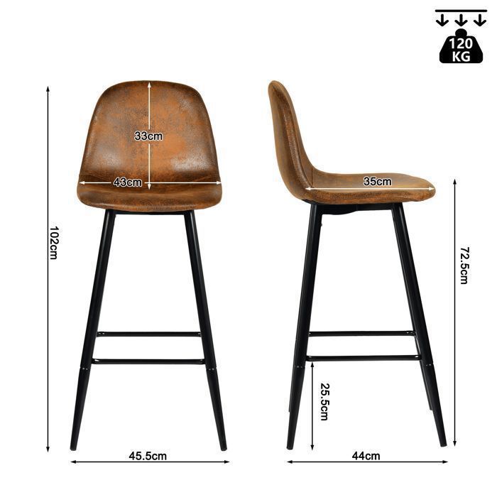 BOGAOJC Tabouret Bois Noyer Noir 45,7 Cm – Siège Minimaliste Sans Dossier, Cuisine Salon Chambre Balcon, Style Scandinave