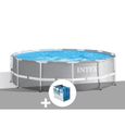 Kit piscine tubulaire Intex Prism Frame ronde 3,66 x 1,22 m + Bâche à bulles-0