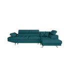 Canapé d'angle convertible RIO en tissu - Bleu canard - LOUNGITUDE