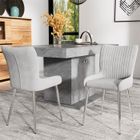 Chaises de salle à manger - DREAMMESPACE - Lot de 2 - Velours gris - Pieds en métal - Confort optimal