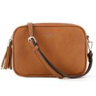 Sac Caméra Bandoulière Femme Double Zip Frange - Flora Co Paris - Camel - Synthétique