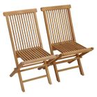HAPPY GARDEN Lot de 2 chaises de jardin en teck LOMBOK