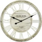 Horloge murale shabby vintage en bois blanc 50cm - Mobili Rebecca - Décoration murale - Rond - Style rustique