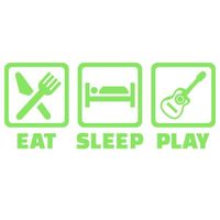 Sticker Panneau 'Eat, Sleep, Play' VIRGYS - VERT CITRON - 20x49 cm