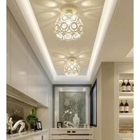 2pcs Plafonnier en Cristal Métal fer Blanc 20cm Lampe de Plafond Lustre Moderne Simple E27 pour salon chambre à coucher 