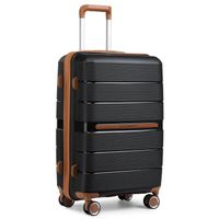 Kono Valise de Taille Moyenne, 65cm Bagage de soute rigide Polypropylène, TSA, extensible, extra léger, 4 roues,  60L, Noir
