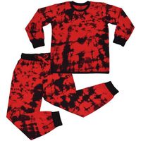 Enfants Filles Garçons Rouge Pyjamas 2 Pièce Coton Ensemble Lounge Suit Top Bottom 2-13 Ans