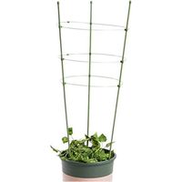 Levoberg Support Plante Grimpante en Acier avec 3 Anneaux Tuteur pour Plante Tomate Fleur Jardin 45cm99
