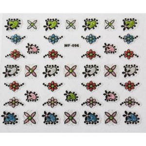 Stickers Autocollants Pour Nail Art - Motifs Cœurs Et Fleurs, Fabriqué En France