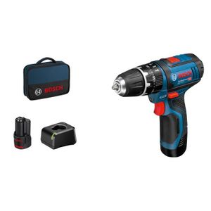 PERCEUSE Perceuse à percussion Bosch Professional GSB 12V-15 + 2 batteries 2,0Ah + Chargeur AL 12V-20 - 06019B690H